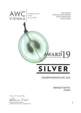 Gelber Muskateller 2018 – Silver | AWC Vienna 2019 – Weingut Wutte