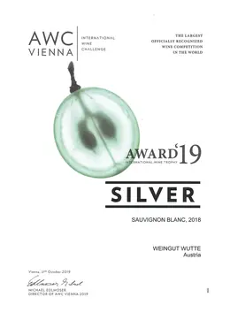 Sauvignon Blanc 2018 – Silver | AWC Vienna 2019 – Weingut Wutte